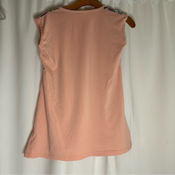 Night angel size XL pink flower design multi color tank top 100% cotton - Picture 7 of 7